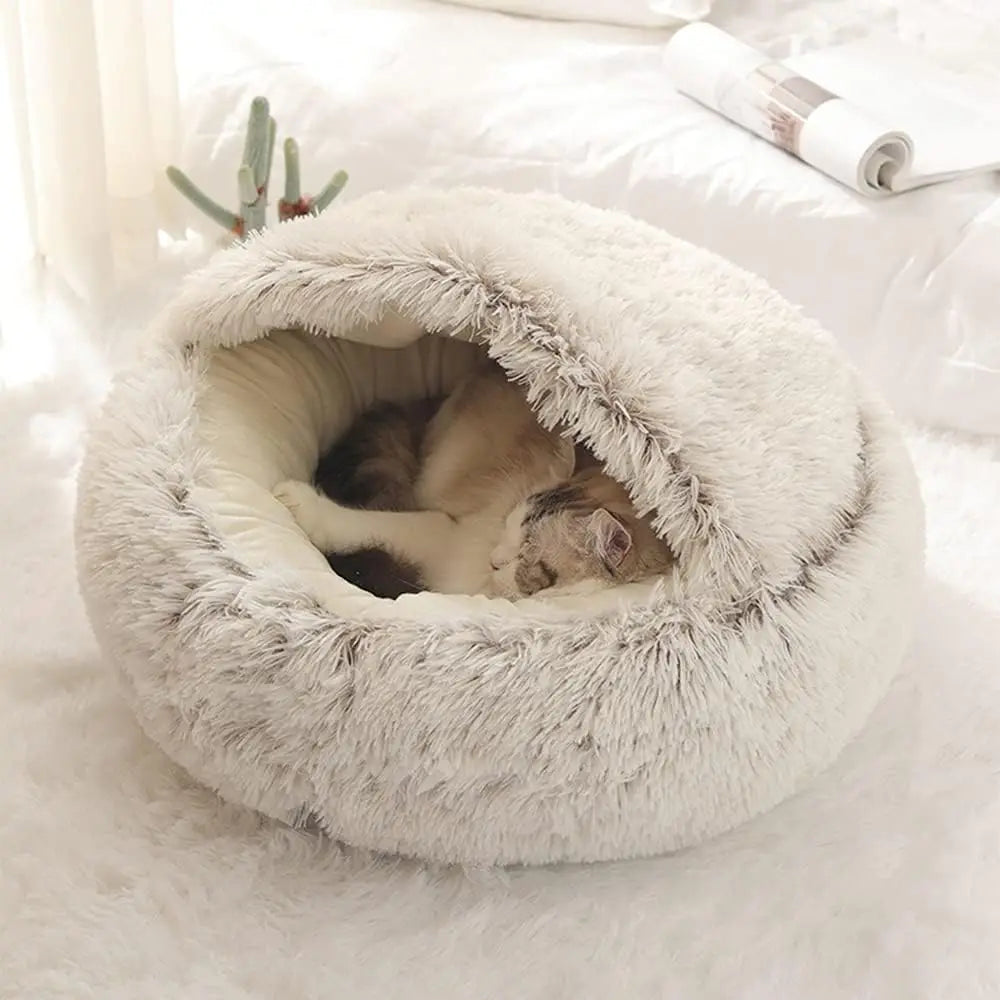 Soft Plush Pet Bed with Cover round Cat Bed Pet Mattress Warm Cat Dog