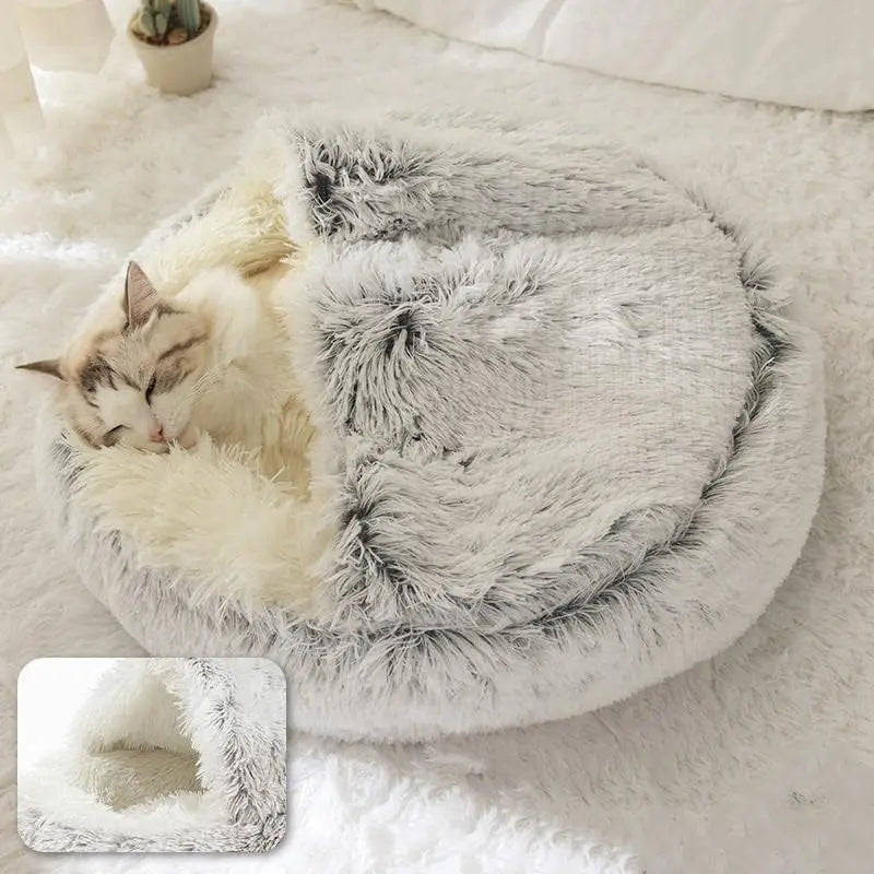 Soft Plush Pet Bed with Cover round Cat Bed Pet Mattress Warm Cat Dog